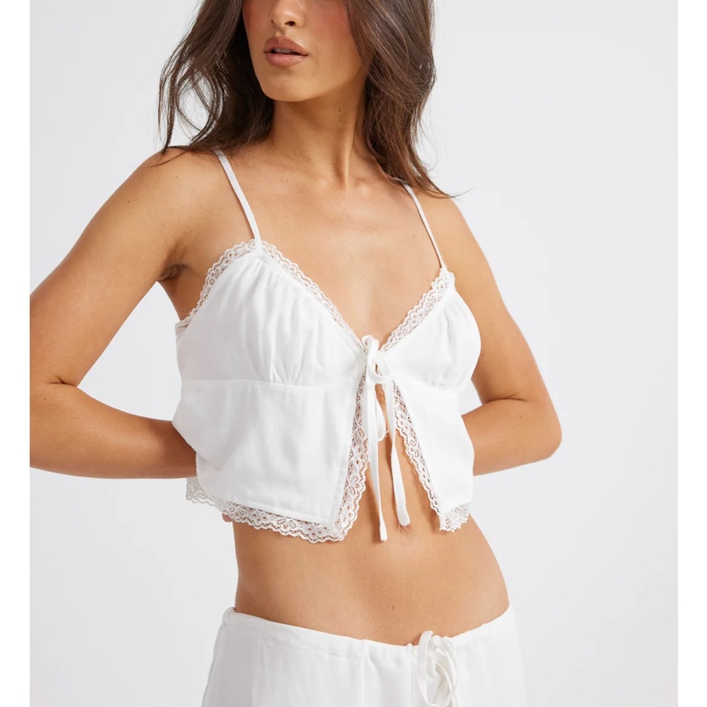 SNDYS Ophelia tie front top
